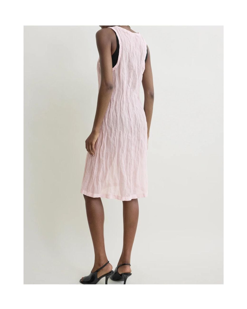 Totême Pink Totême Crinkled Gauze Tank Dress