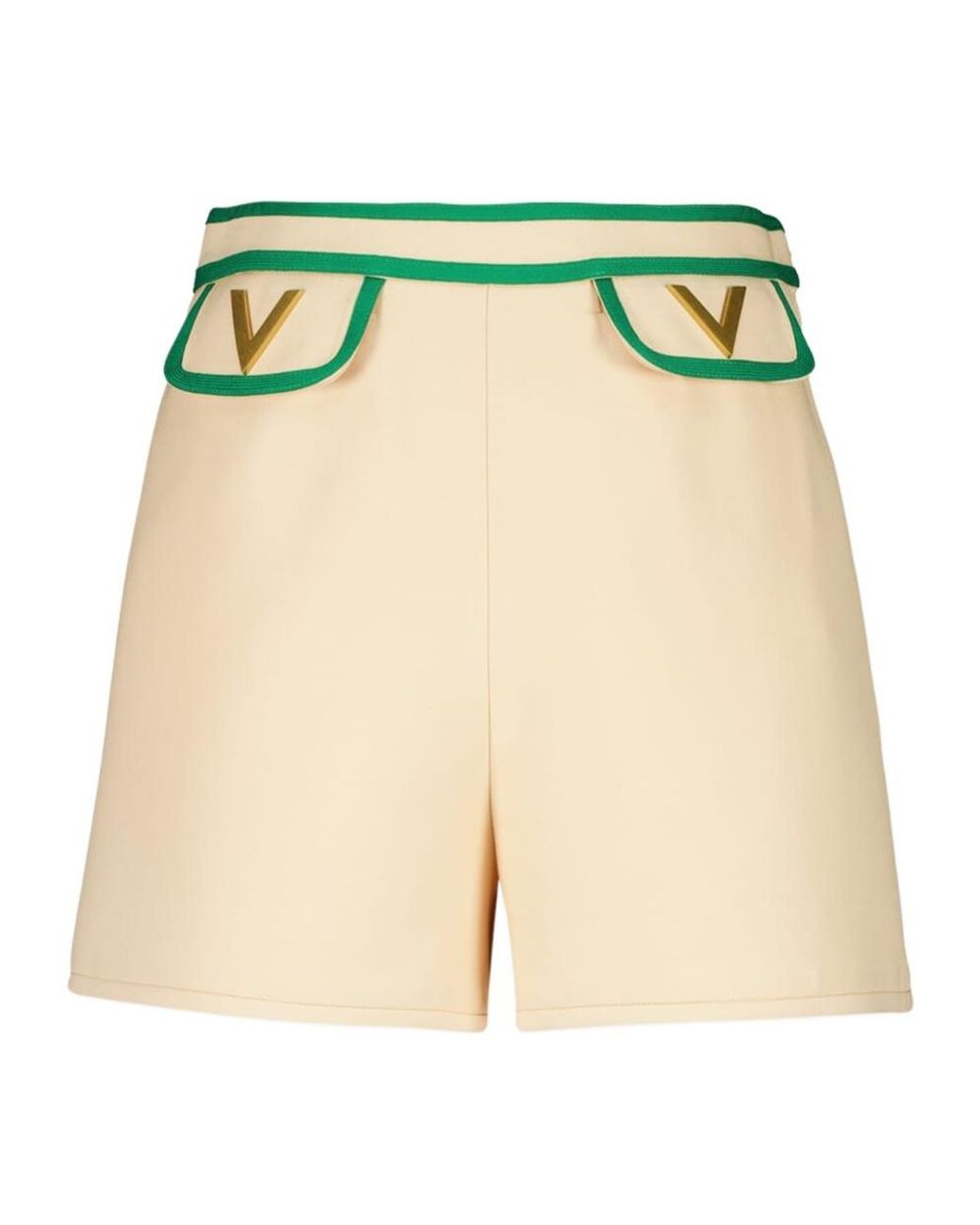 Valentino Green Logo Plaque Shorts