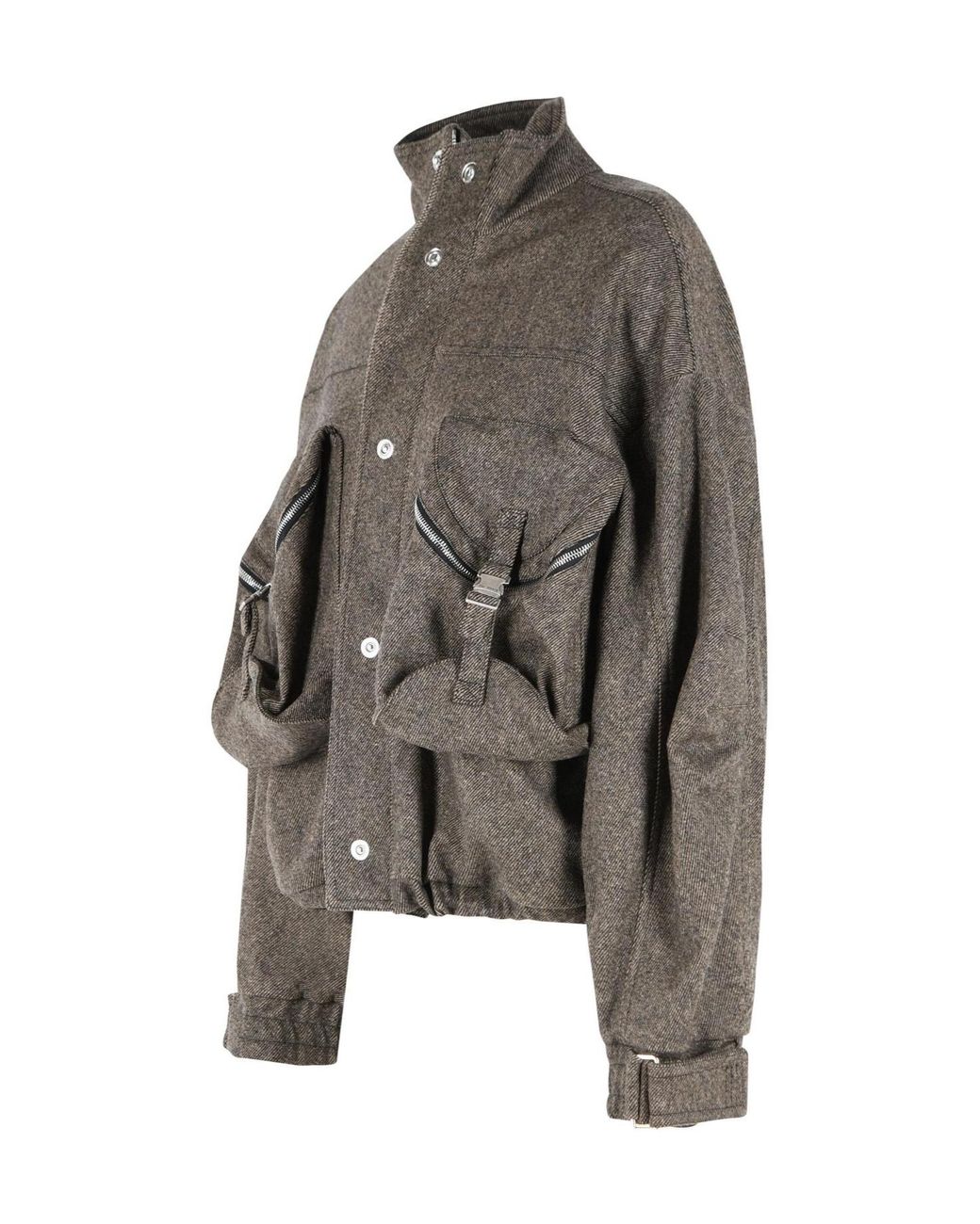 The Attico Gray The High-Neck Bomber Jacket