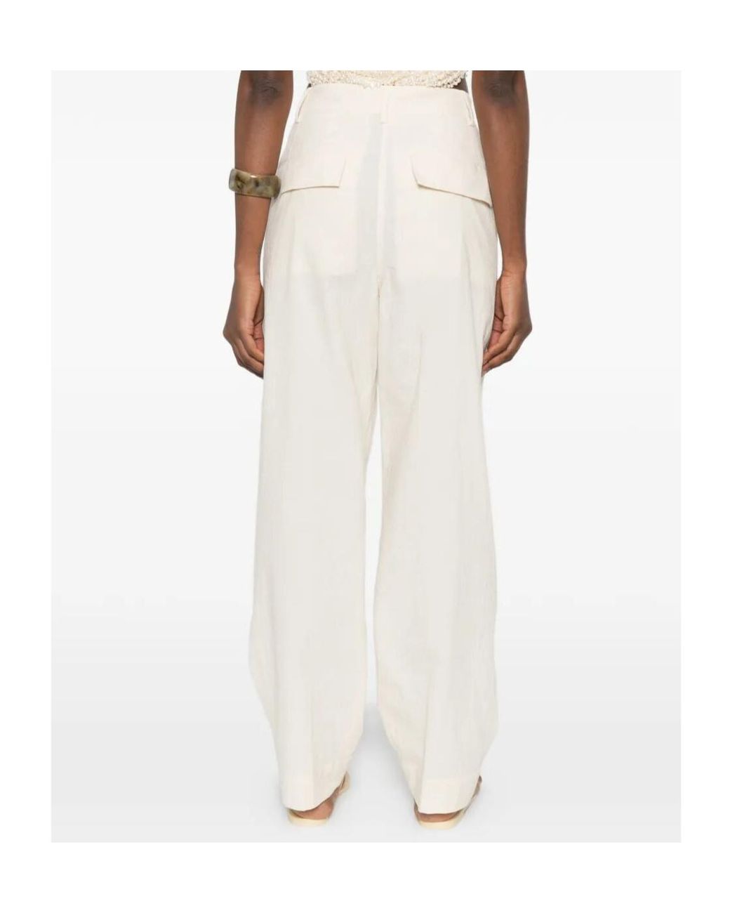 Dries Van Noten White Pincks Casual Pants