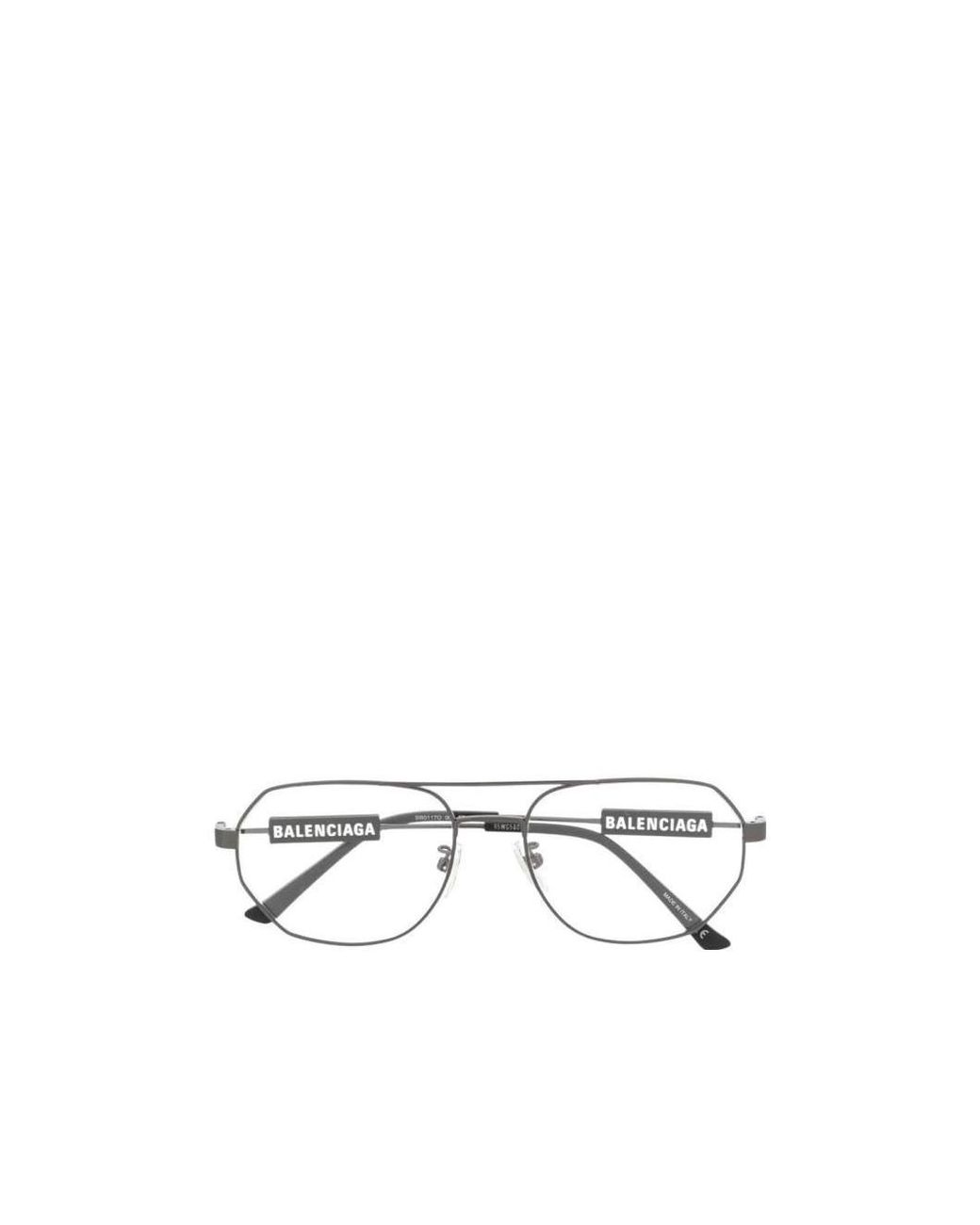 Balenciaga White Eyewear Geometric Optical Glasses for men