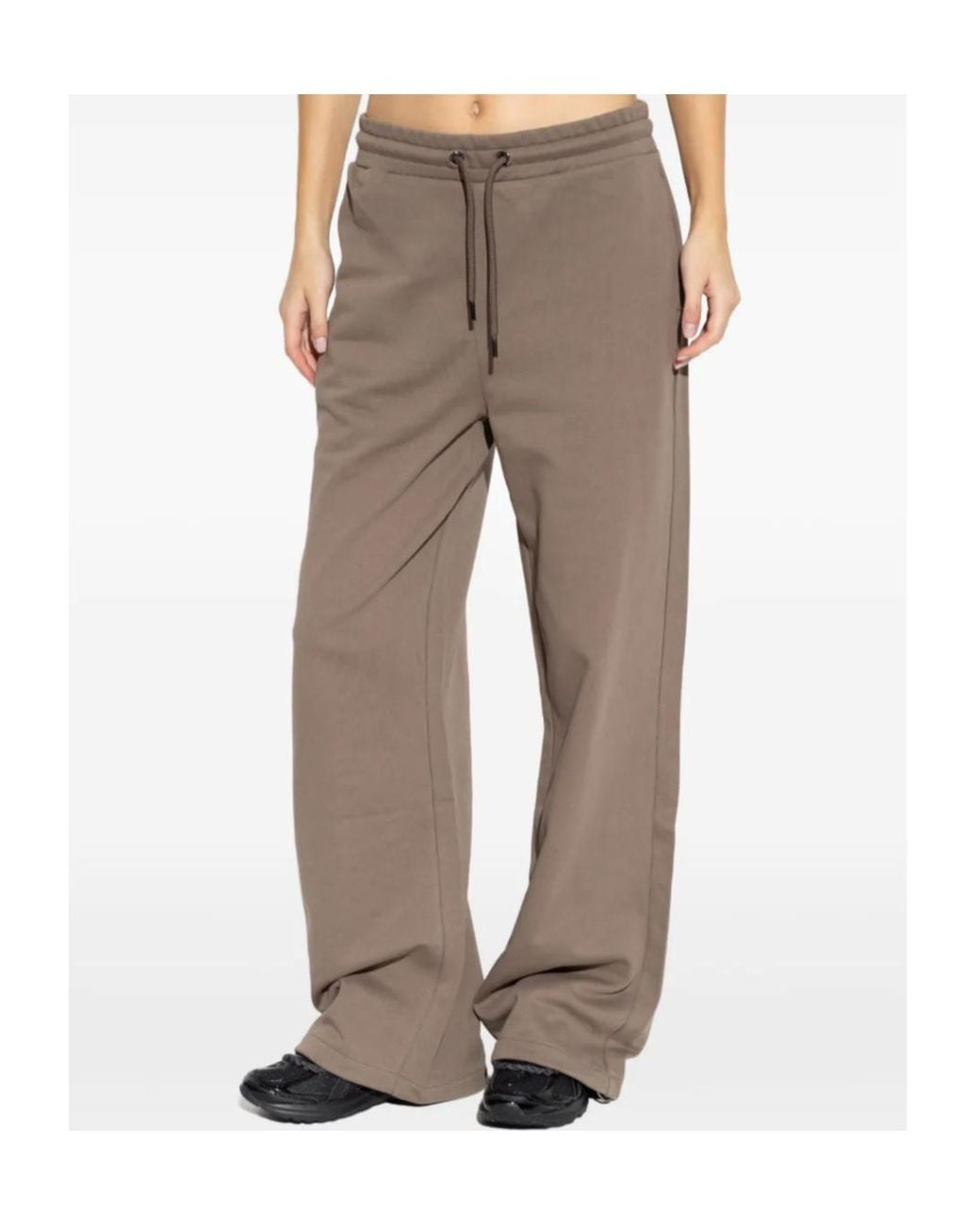 Emporio Armani Brown Logo Embroidered Drawstring Sweatpants