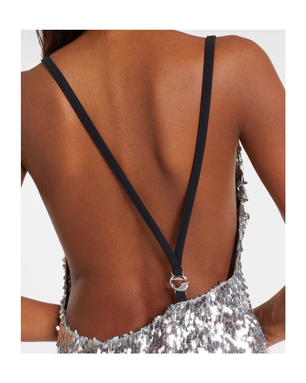 Coperni Gray Draped Sequined Gown