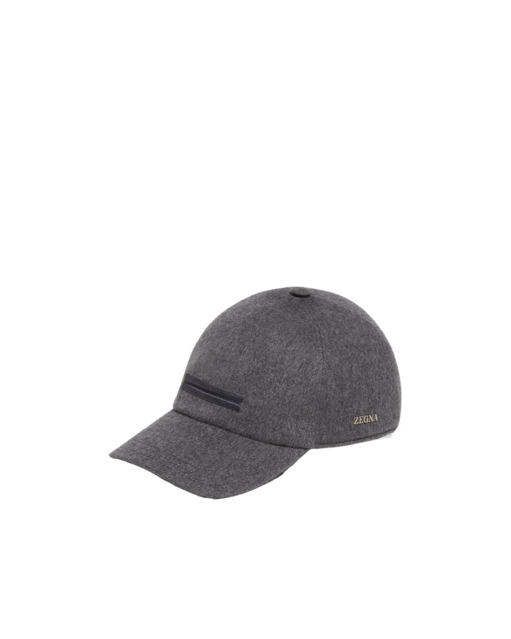 Zegna Gray Cashmere Baseball Cap for men