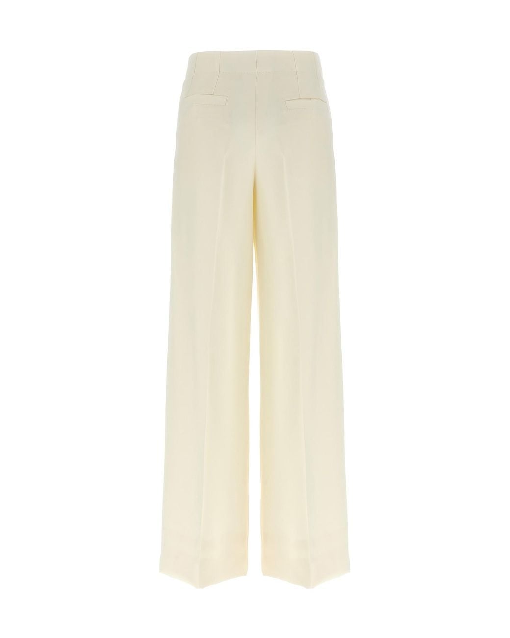 Brioni White Pleat Wide-Leg Pants