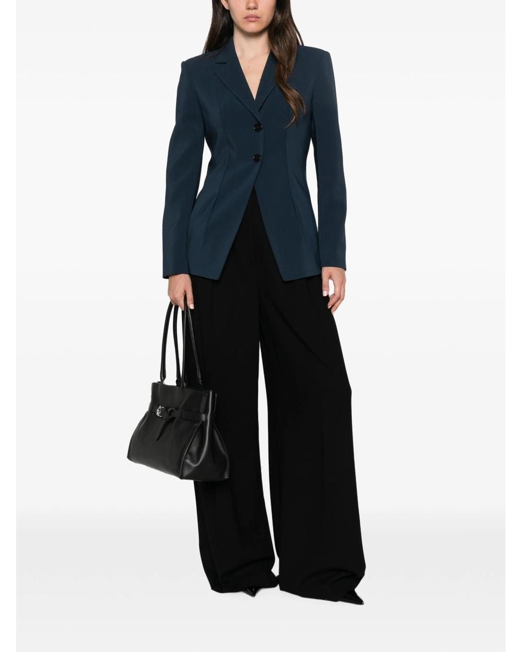 Patrizia Pepe Blue Single-Breasted Blazer