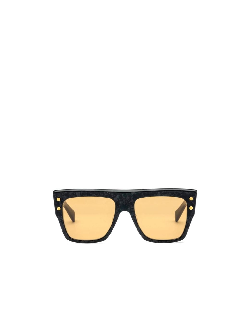 Balmain Metallic Eyewear Curved Tip Square Frame Sunglasses for men