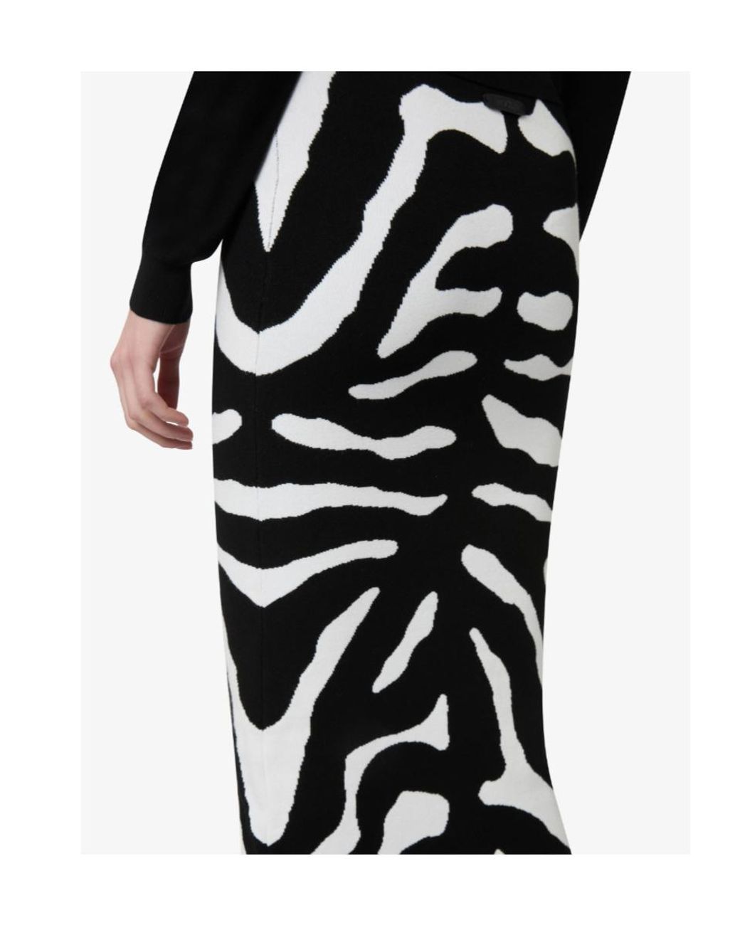 Moschino Black Printed Stretch Skirt