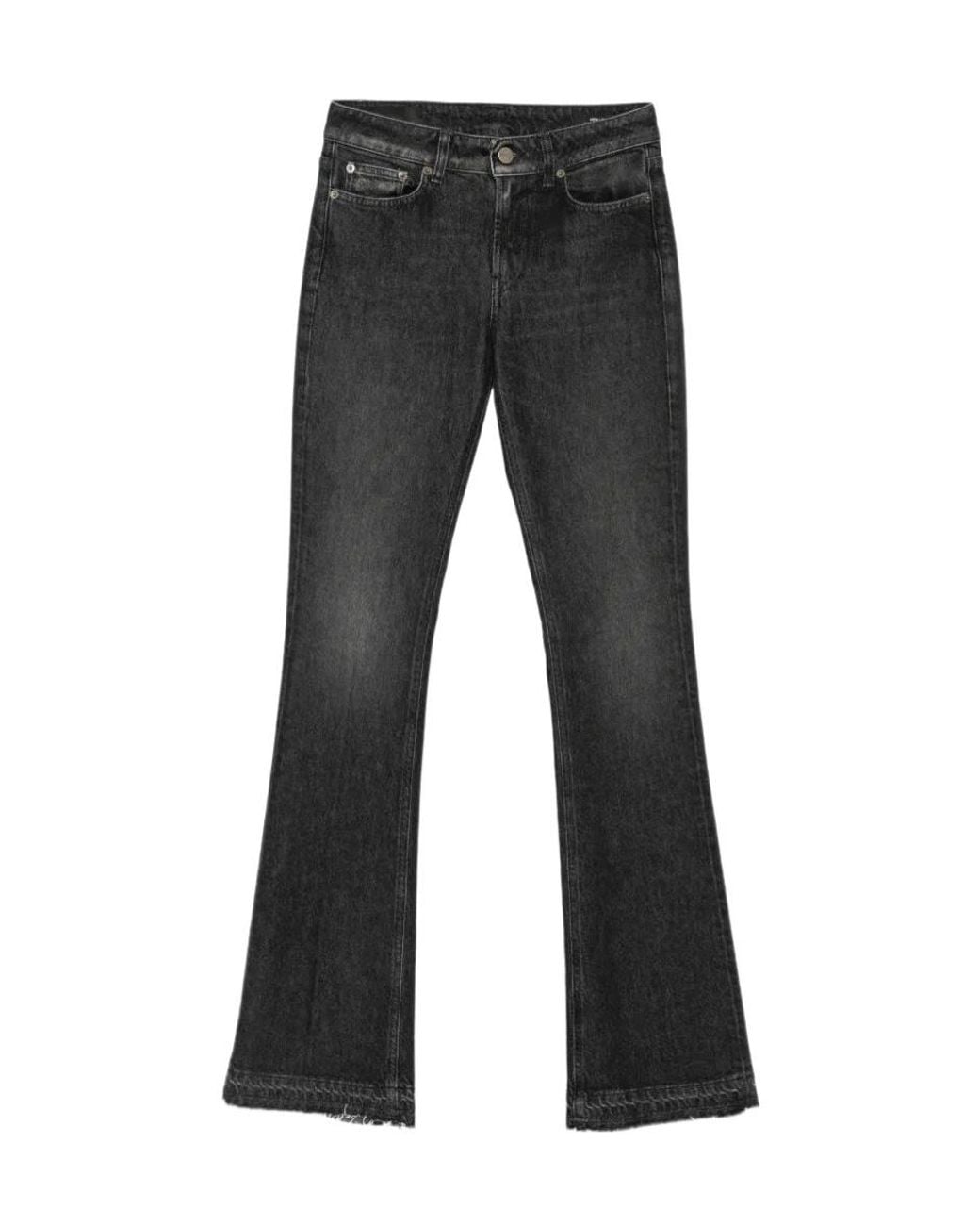 Dondup Black Faded Flared Jeans