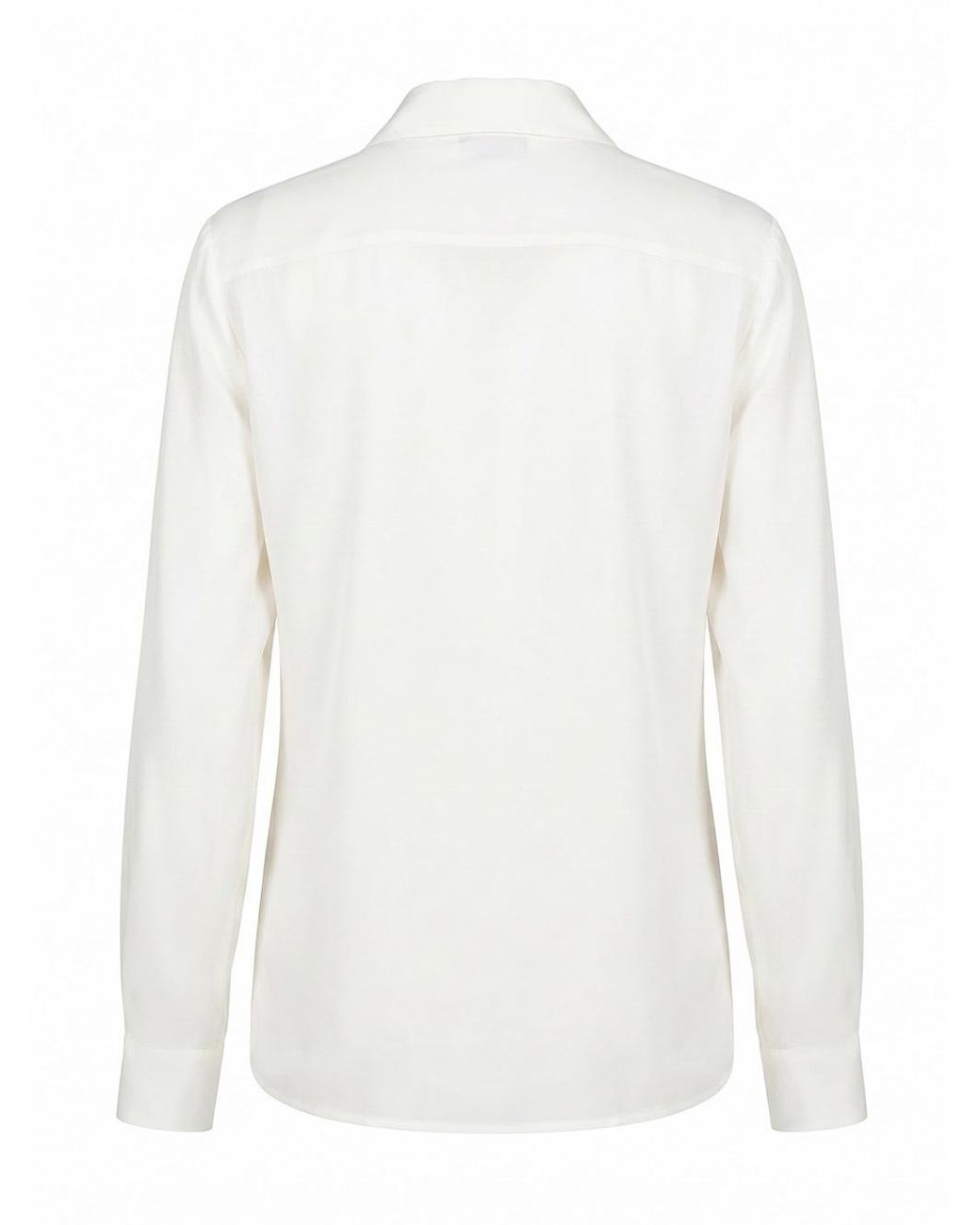 Peserico White Tie-Neck Satin Shirt
