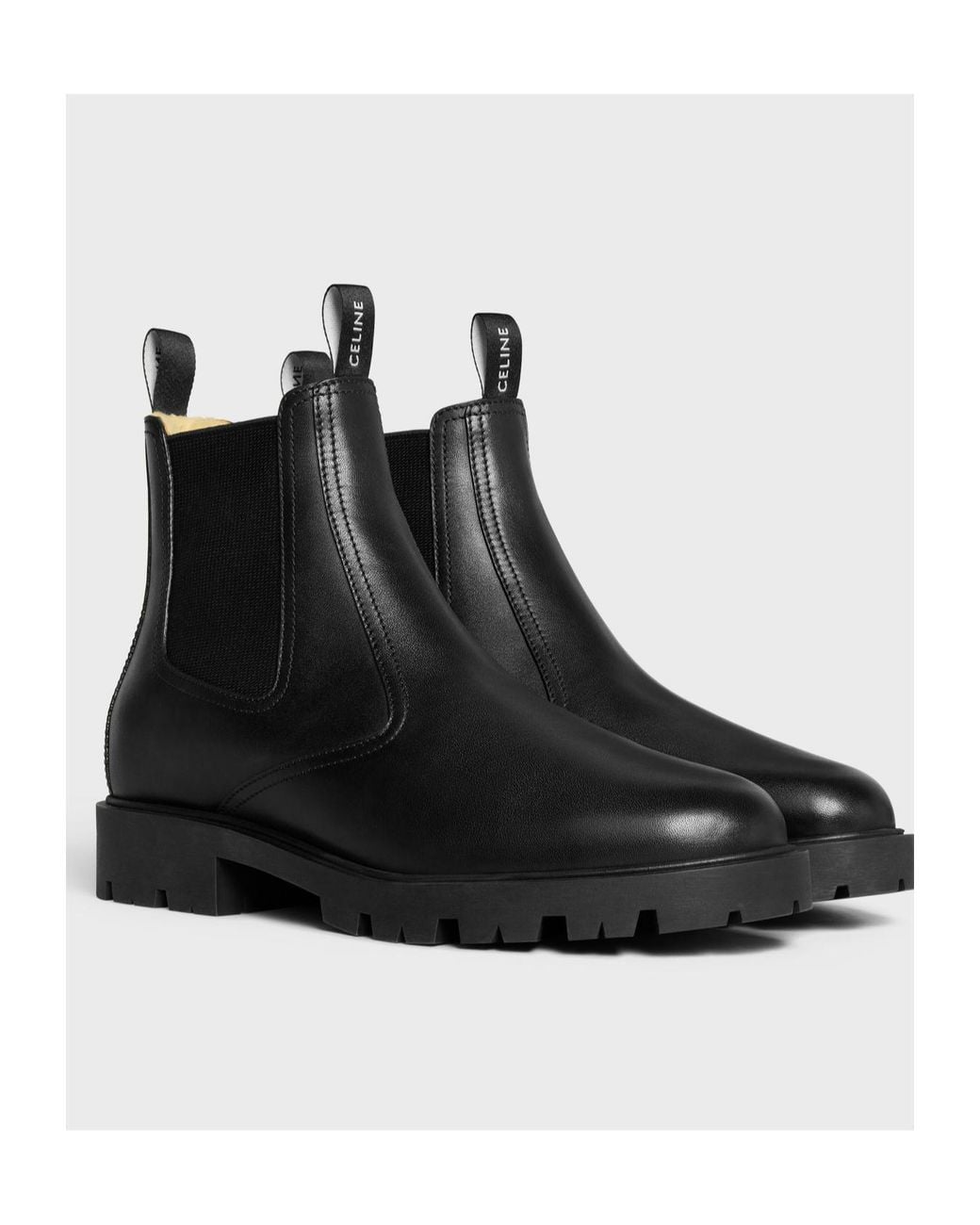 Céline Black Margaret Chelsea Boot With Shearling for men