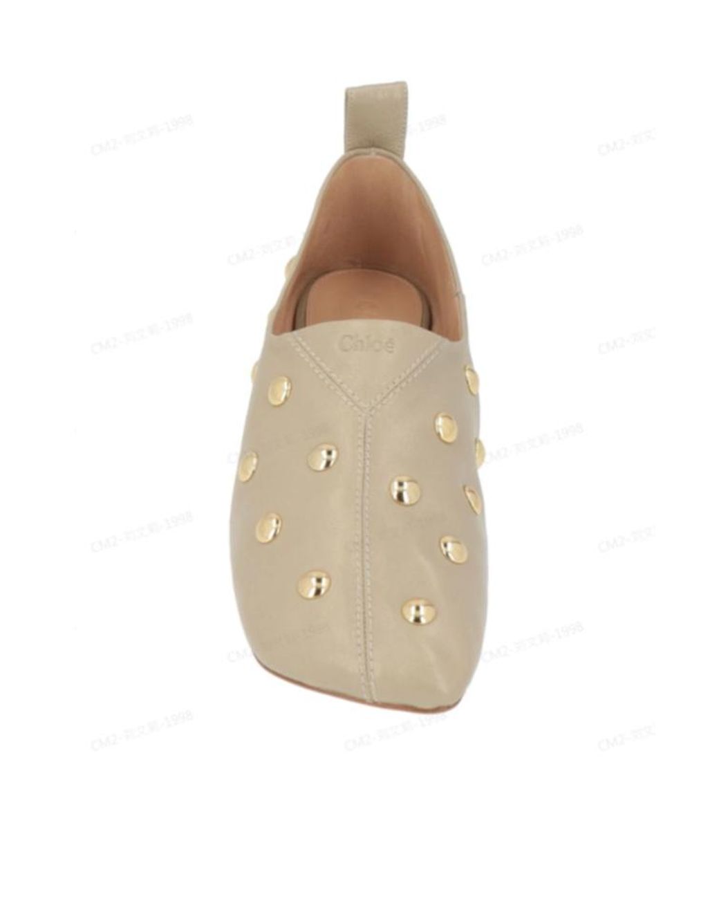 Chloé White Minimalist Leather Ballet Flats