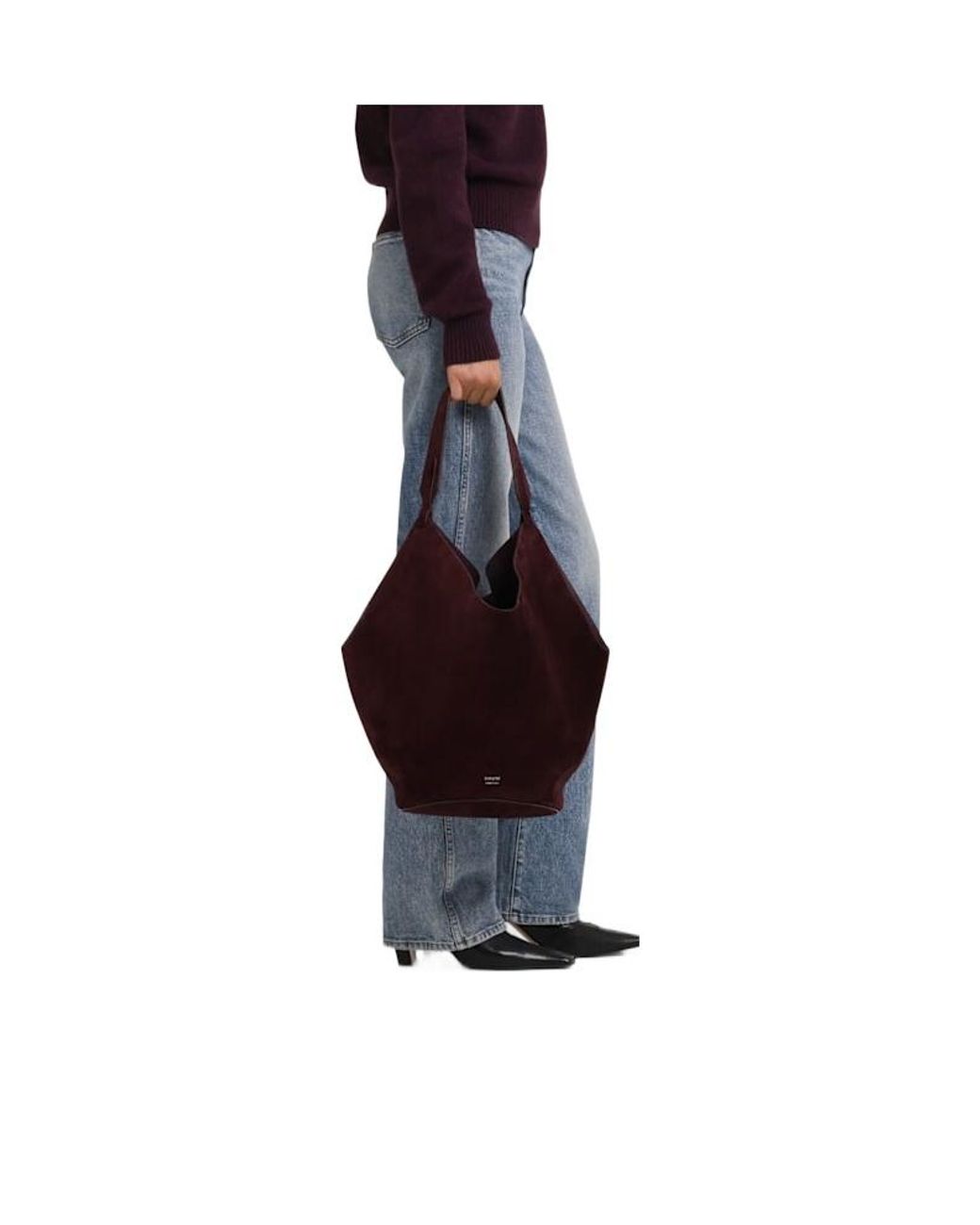 Khaite Purple Double-Handle Shopping Bag