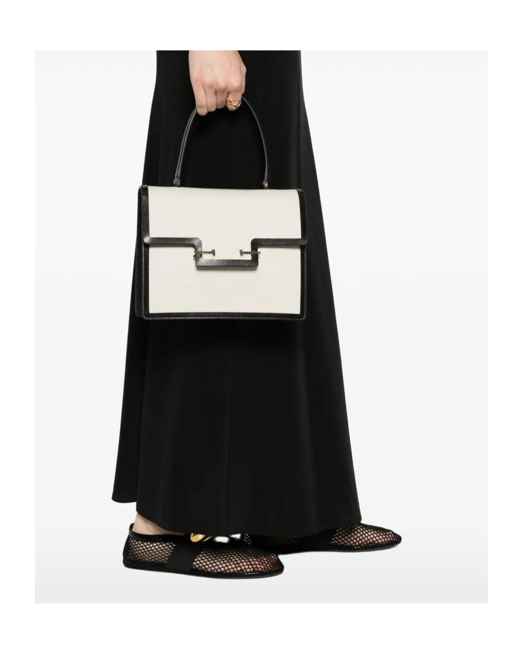 Tom Ford White Small Aube Contrast-Trim Tote Bag