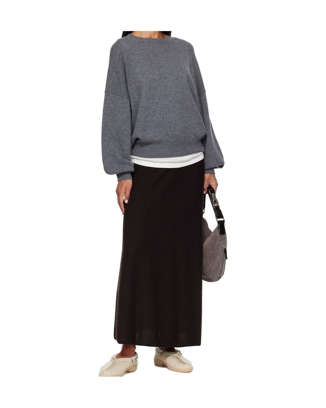 Lisa Yang Gray Veira Relaxed Knitted Sweater