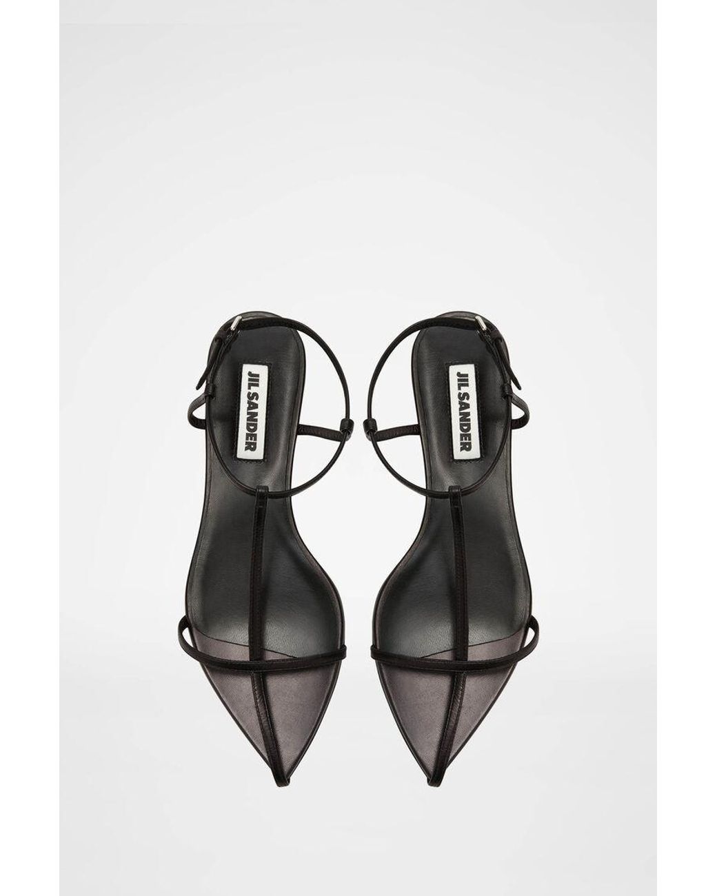 Jil Sander White Pointed-Toe Ankle-Strap Sandals