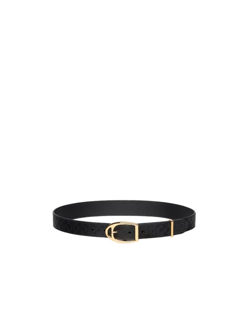 Gucci White Belt With Stirrup Buckle