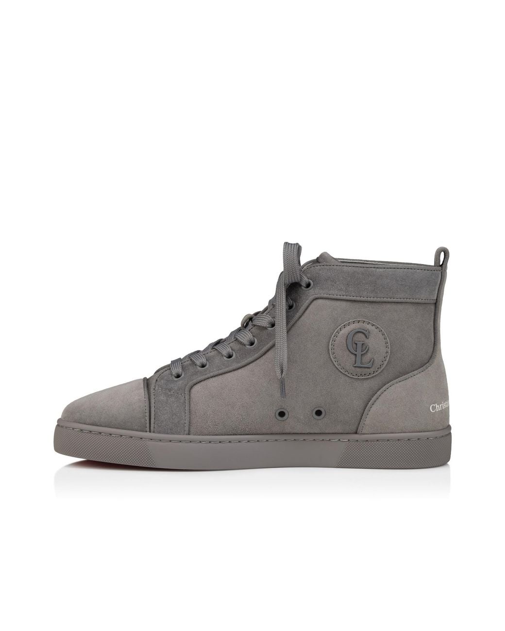 Christian Louboutin Gray Louis Canopy Suede High-Top Sneakers for men