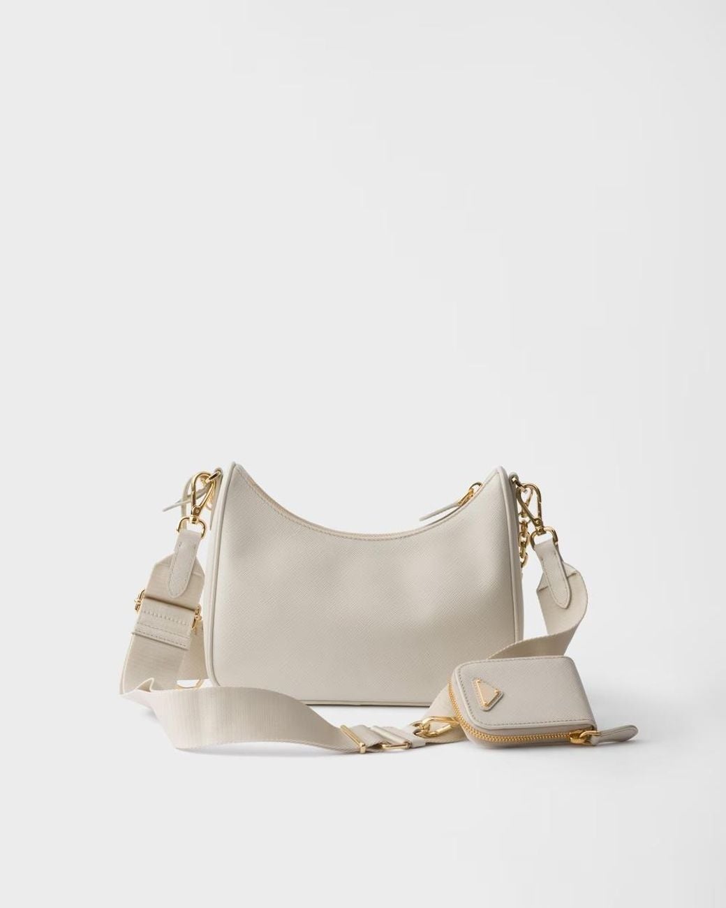 Prada Gray Re-Edition 2005 Zipped Shoulder Bag