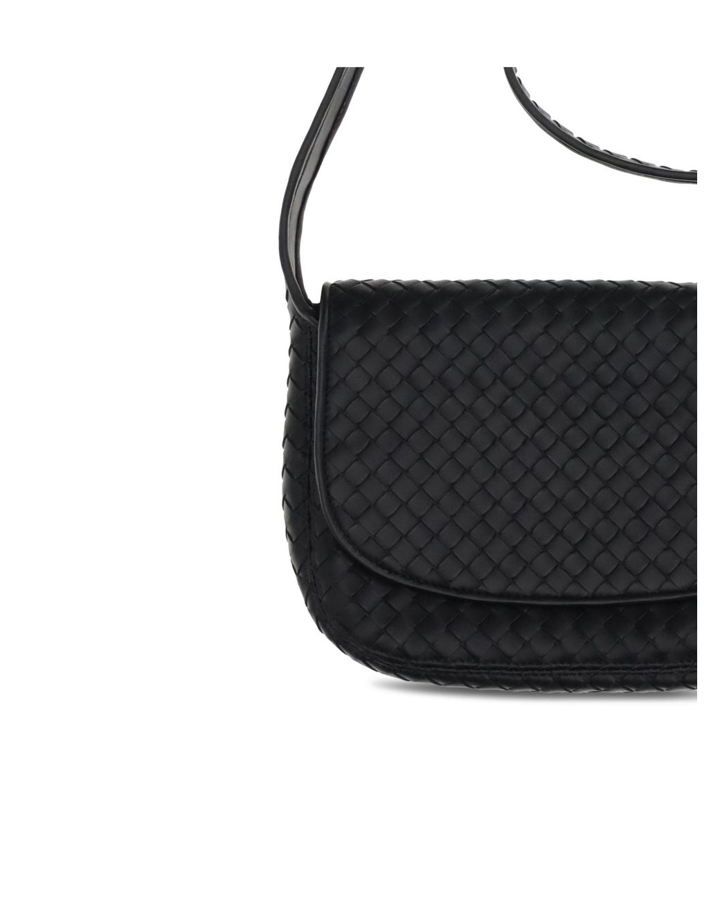 Bottega Veneta Black Veneto Flap Messenger Bag