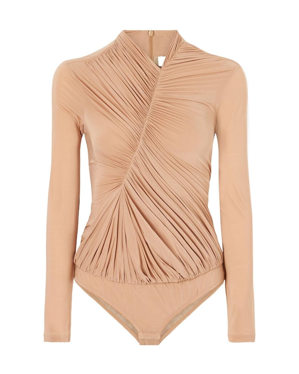 Stella McCartney White Draped Crepe-Jersey Bodysuit