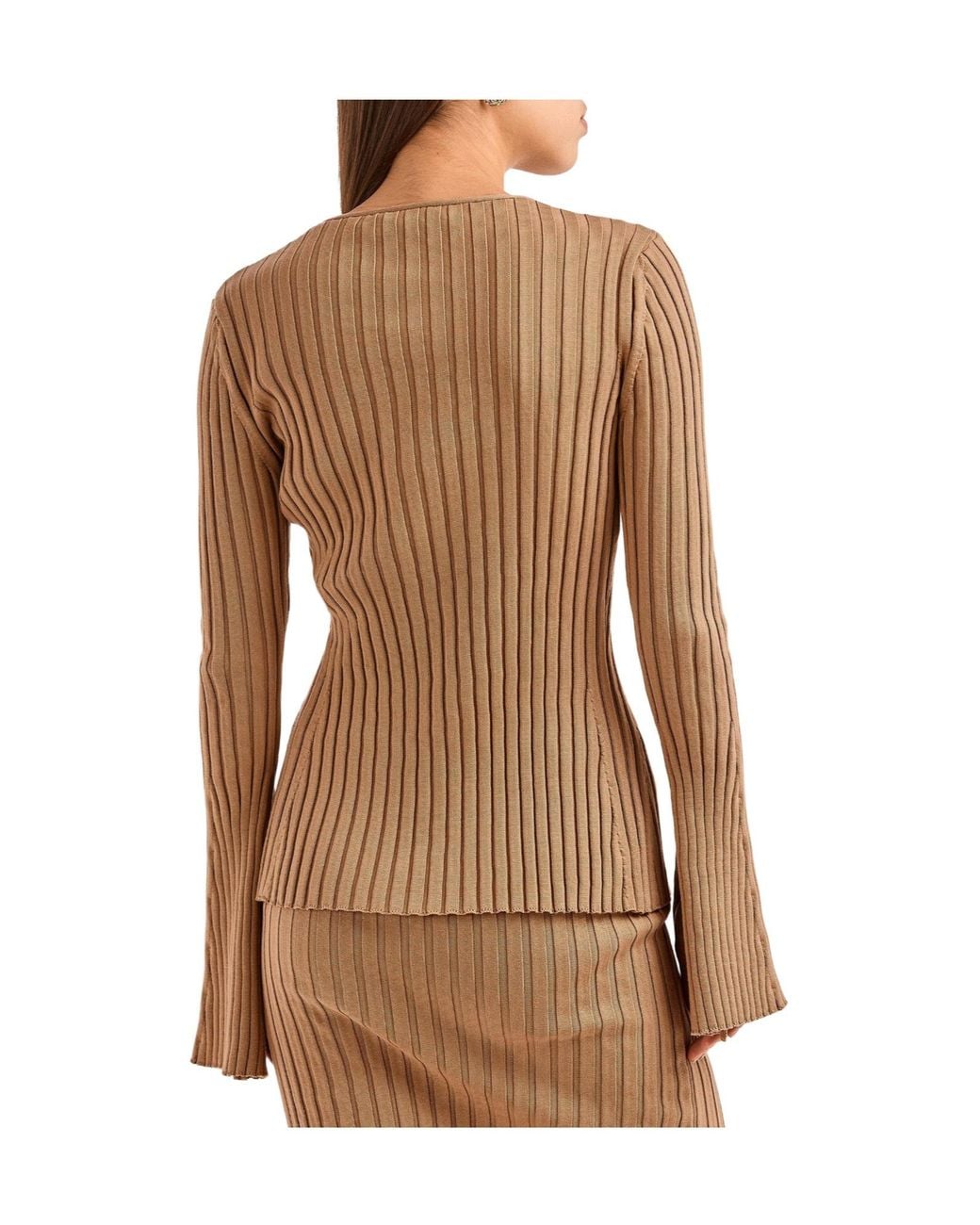 Stella McCartney Brown Lightweight Striped Cardigan