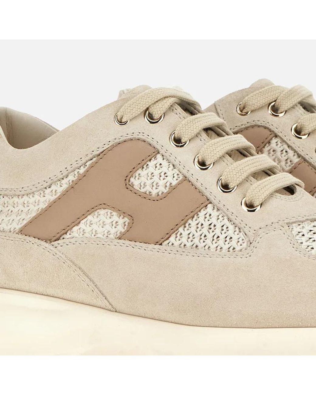 Hogan Natural Interactive Lace-Up Sneakers