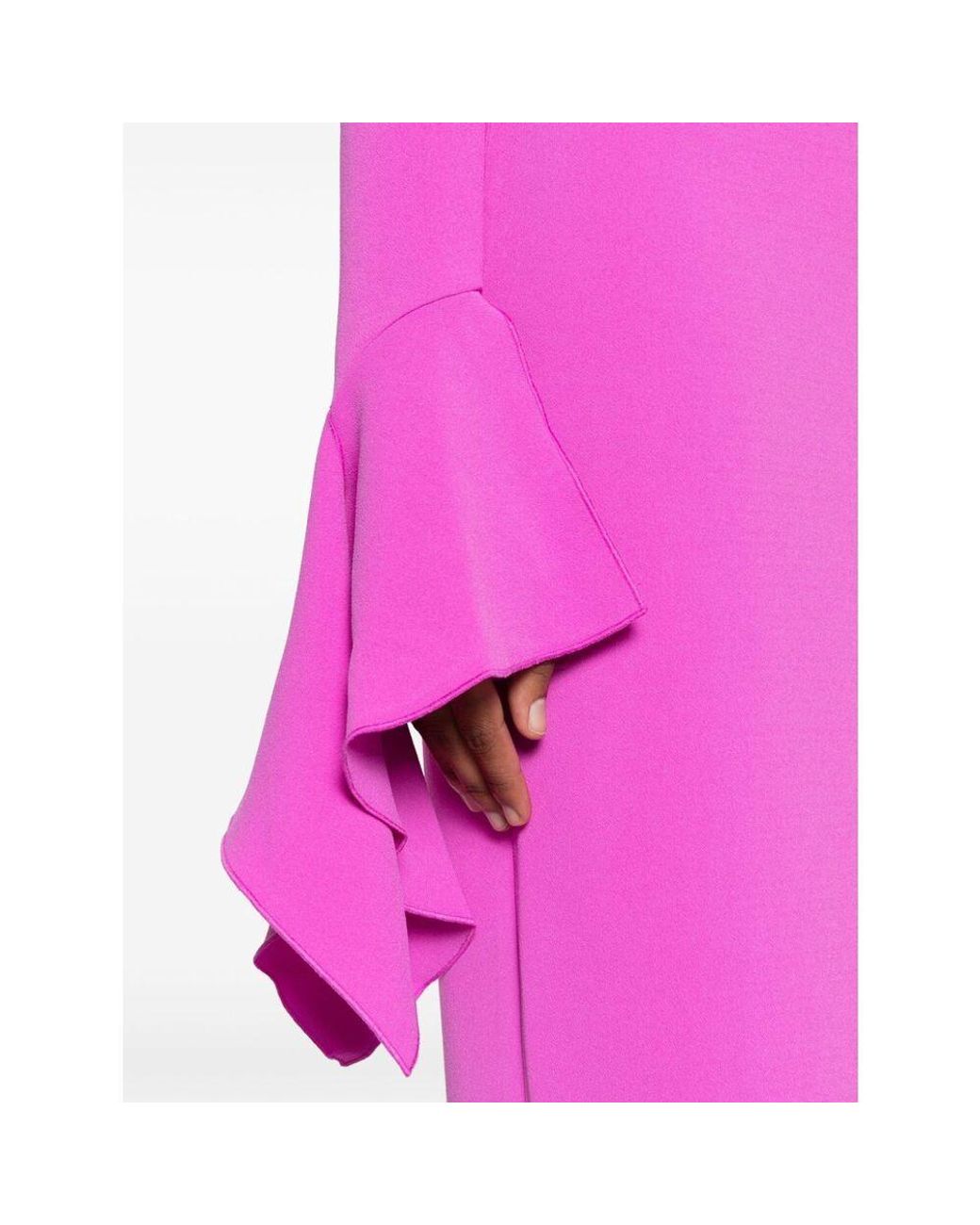 Solace London Pink Amalie Off-Shoulder Cady Maxi Dress