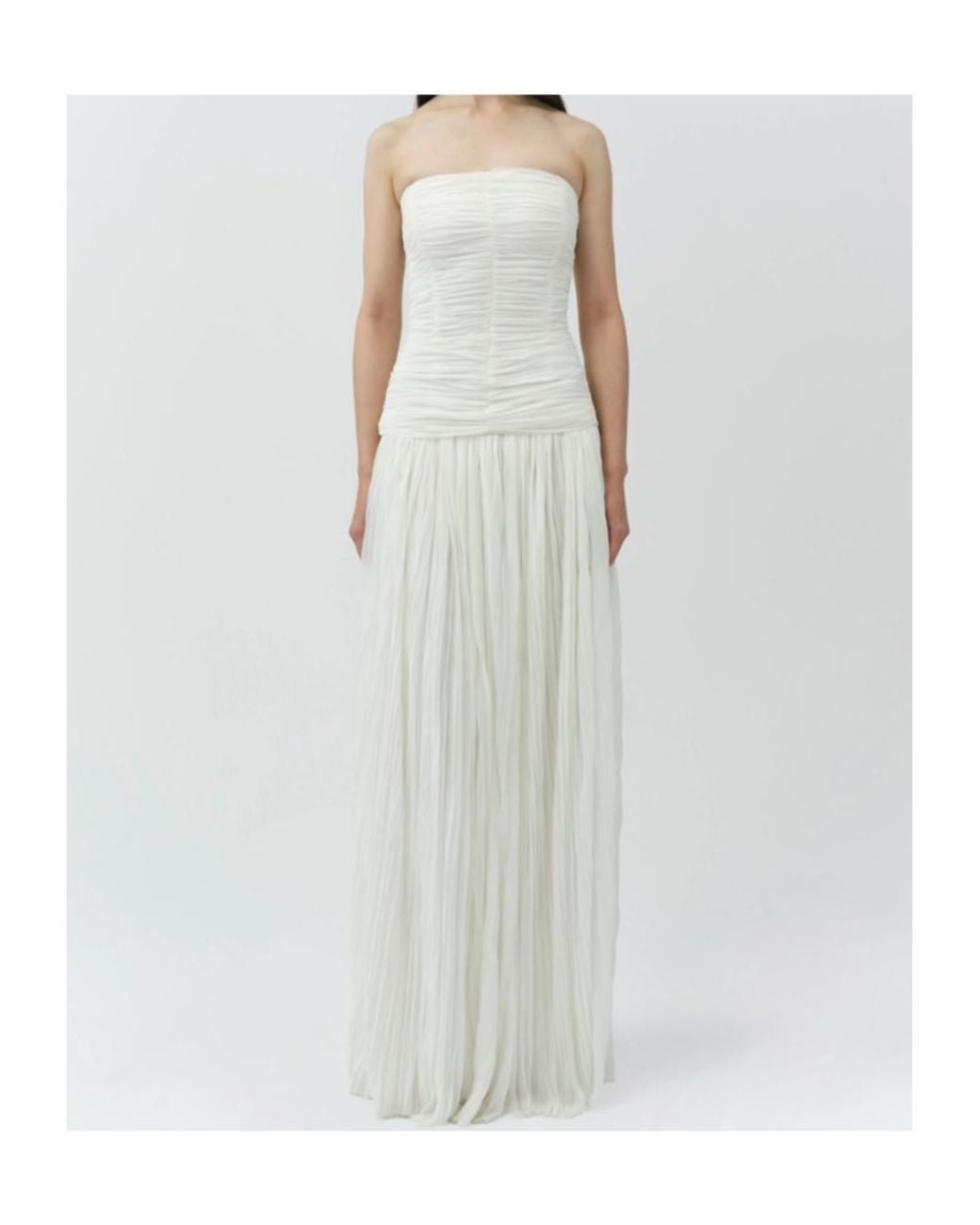 Jonathan Simkhai White Danielle Crinkle Jersey Bustier Gown