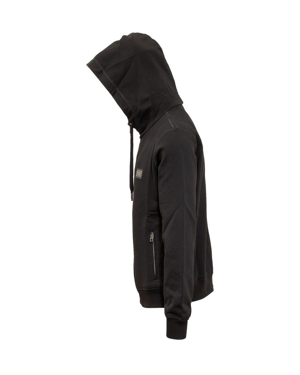 Dolce & Gabbana Black Zip-Up Jersey Hoodie for men