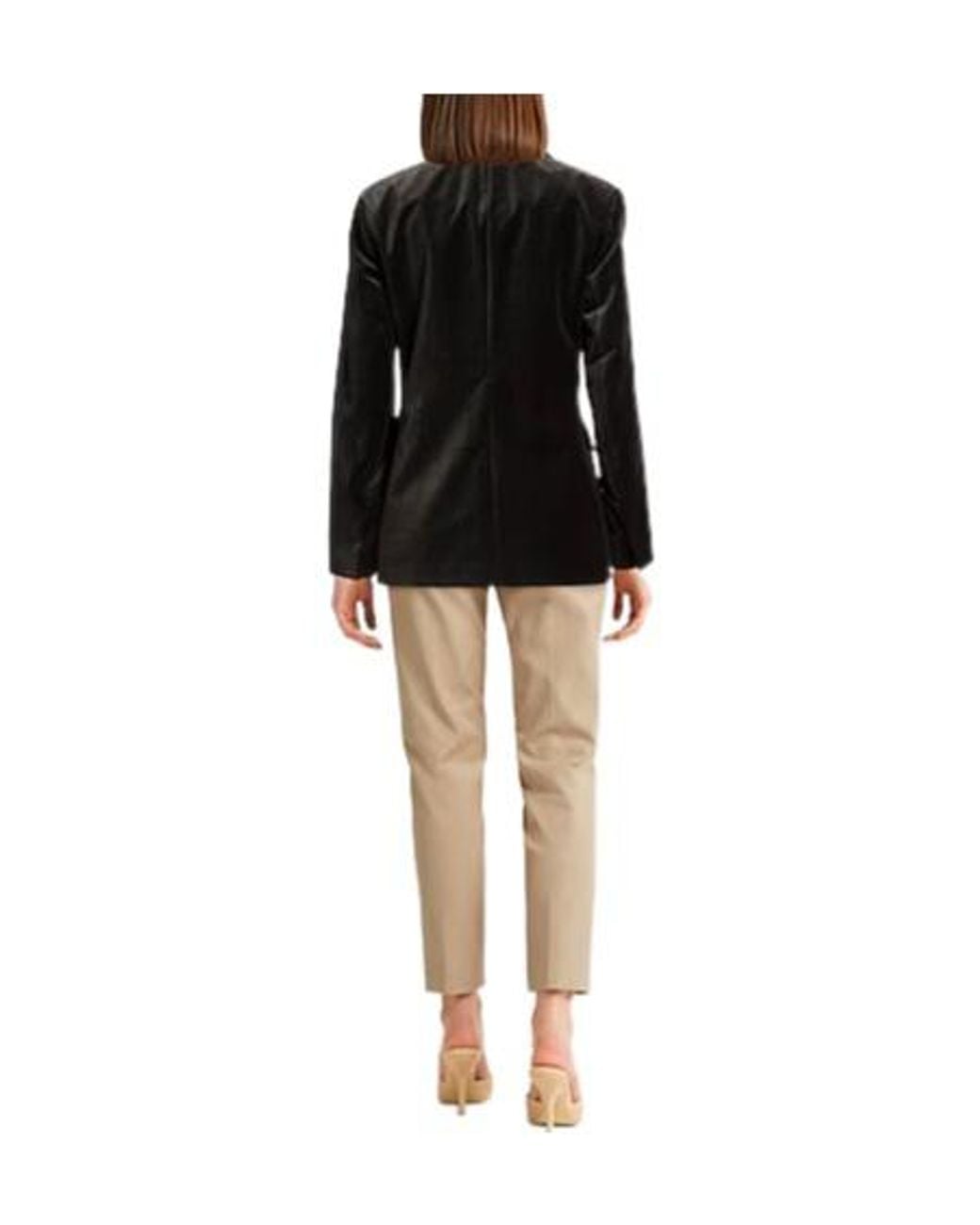 Max Mara Black Double-Breasted Corduroy Blazer
