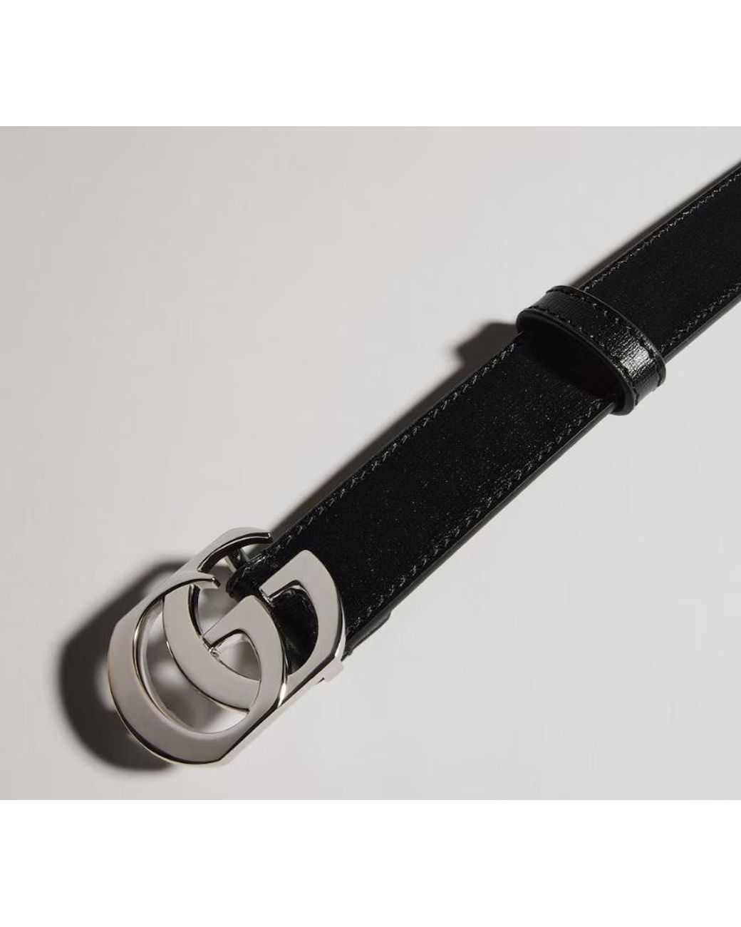 Gucci Black Gg Marmont Thin Belt