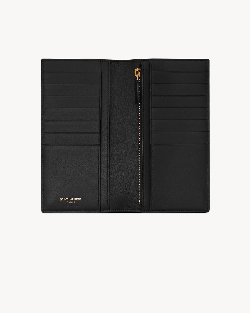 Saint Laurent Black Long Bi-Fold Wallet for men