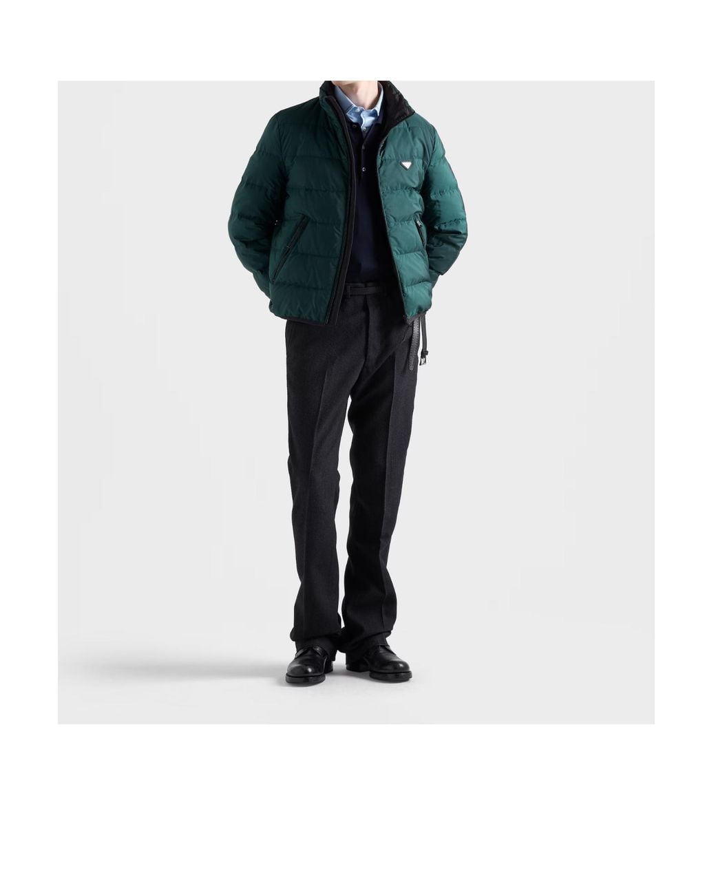 Prada Green Medium-Weight Re-Nylon Down Jacket for men