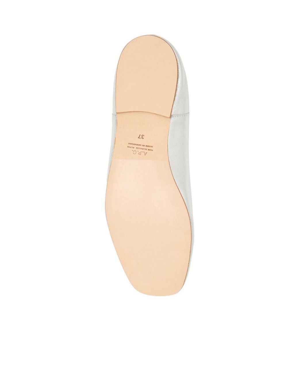 A.P.C. White Juliet Ruched Ballet Flats