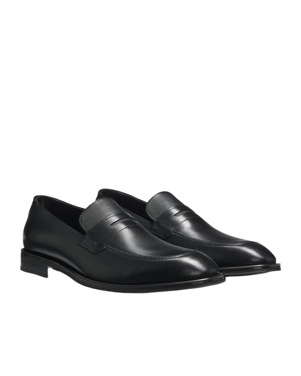 Boss Black Textured-Tongue Loafers for men