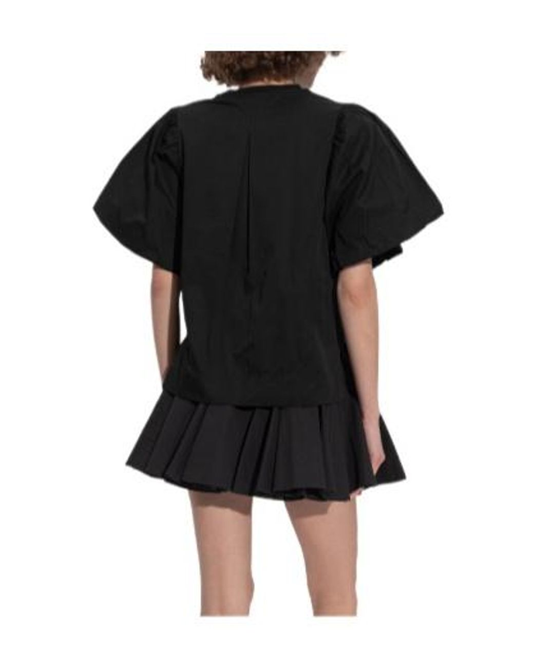 AllSaints Black Jess Puff-Sleeve Top
