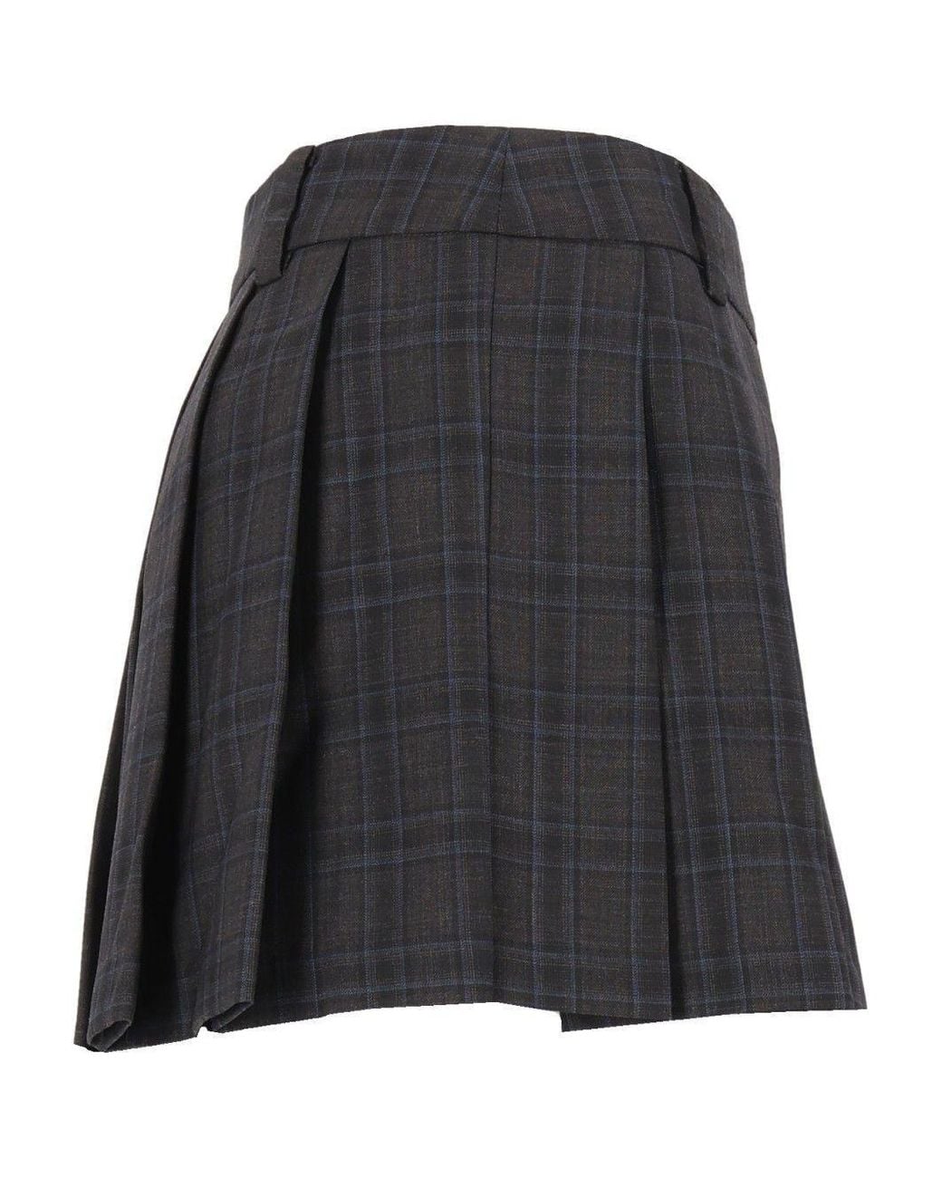 DUNST Black Pleated Checked Mini Skirt
