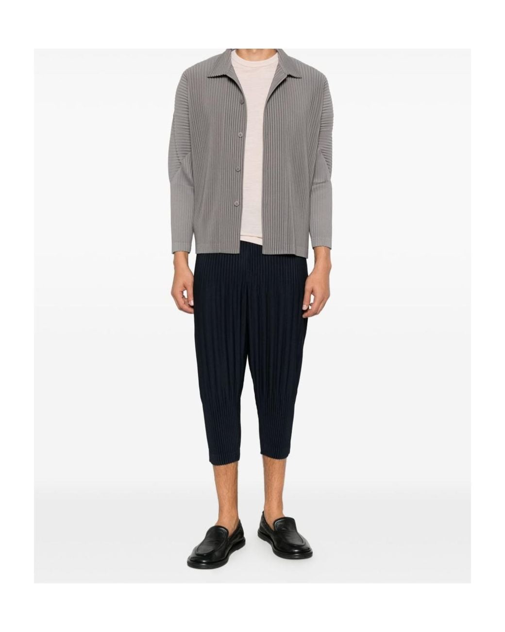Homme Plissé Issey Miyake Gray Long-Sleeved Shirt for men