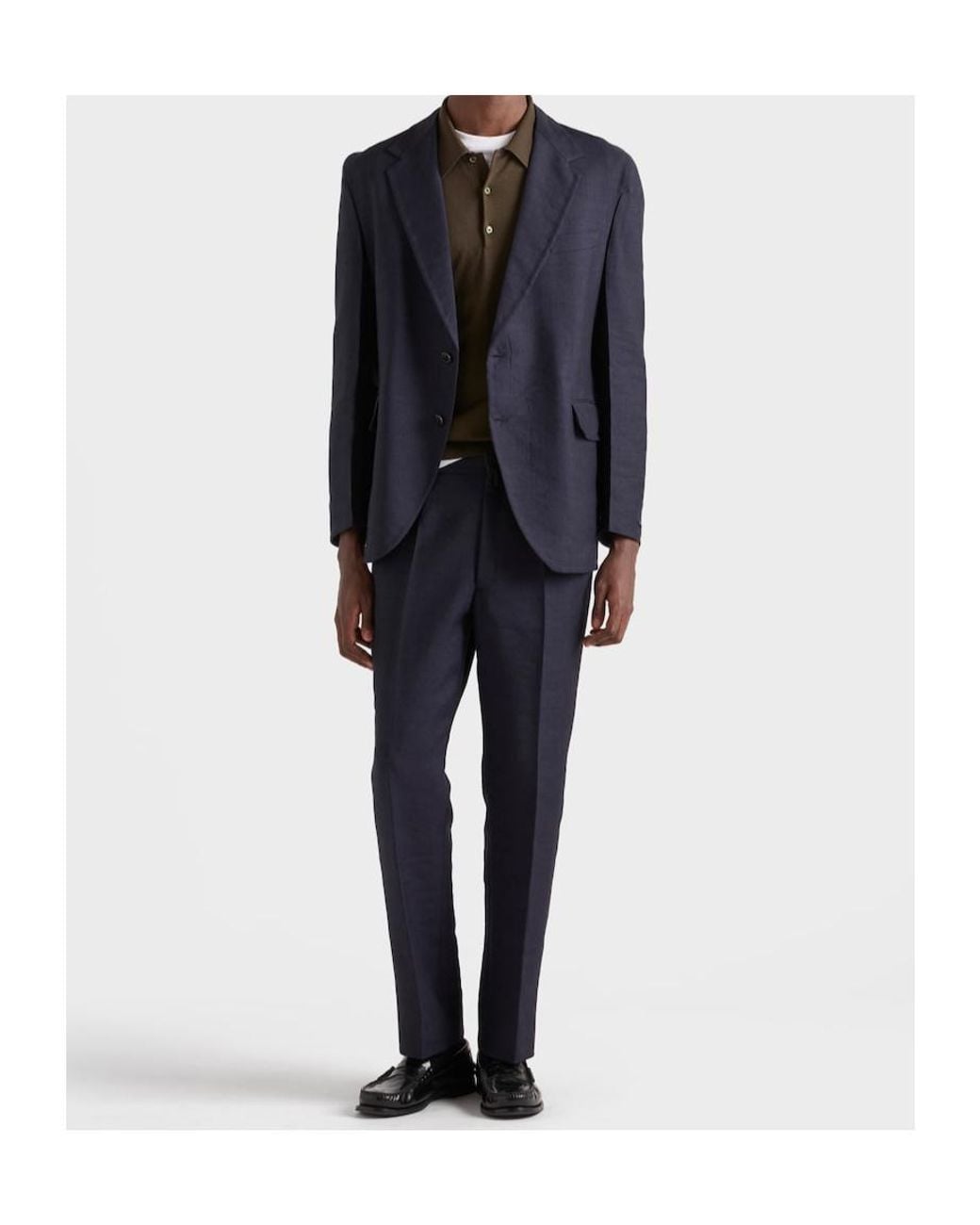 Prada Blue Single-Breasted Linen Blend Jacket for men