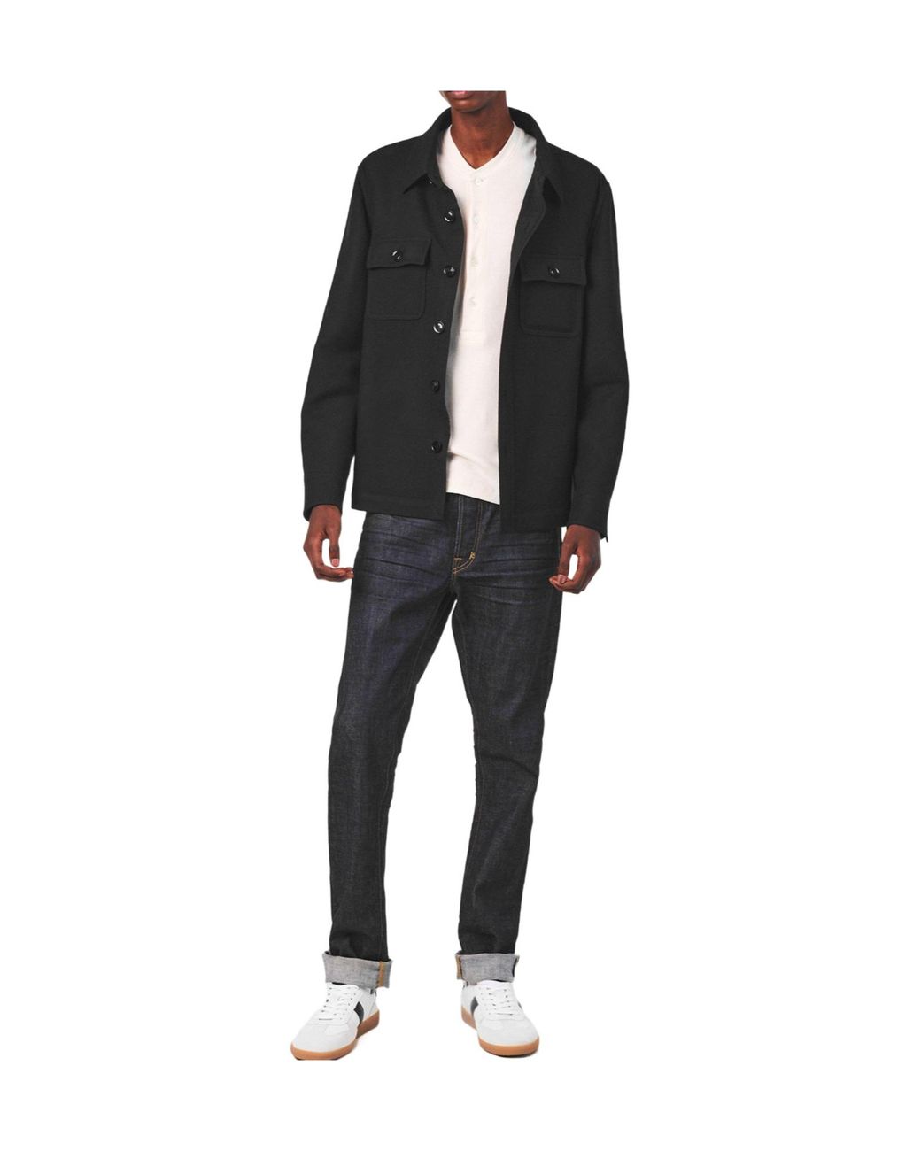 Tom Ford Black Lapel Shirt-Style Jacket for men