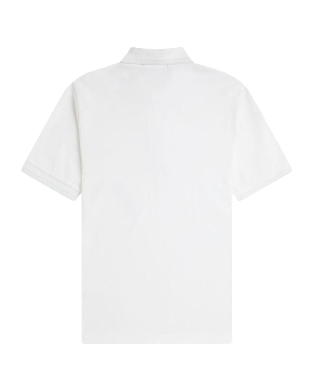 Fred Perry White Logo Piqué Polo Shirt for men