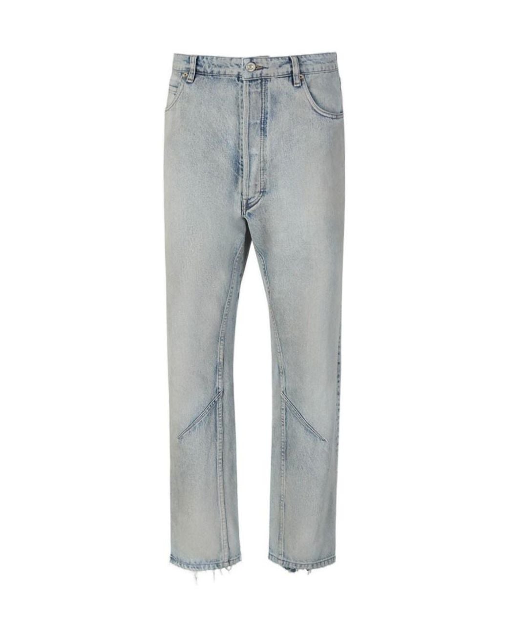 Balenciaga Gray Distressed Straight-Leg Jeans for men
