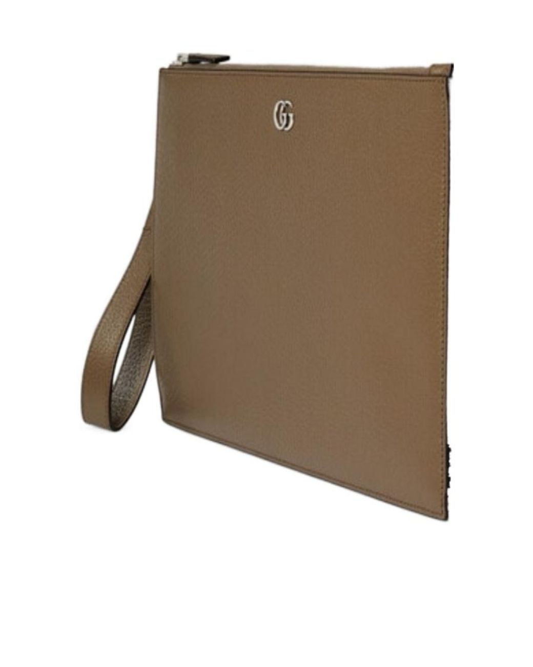 Gucci Brown Gg Marmont Zipped Pouch for men