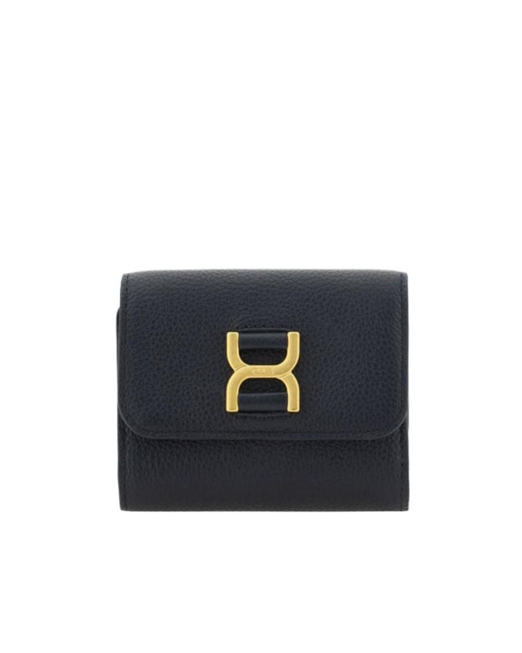 Chloé Blue Logo-Buckle Leather Wallet