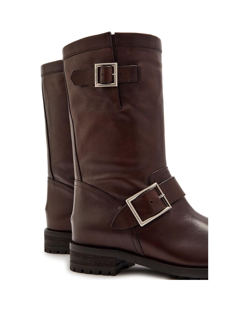Jimmy Choo Brown Mid Leather Boots