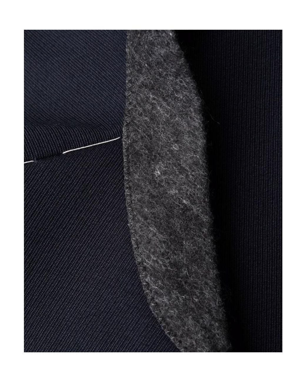 Maison Margiela Blue Collarless Single Breasted Coat for men