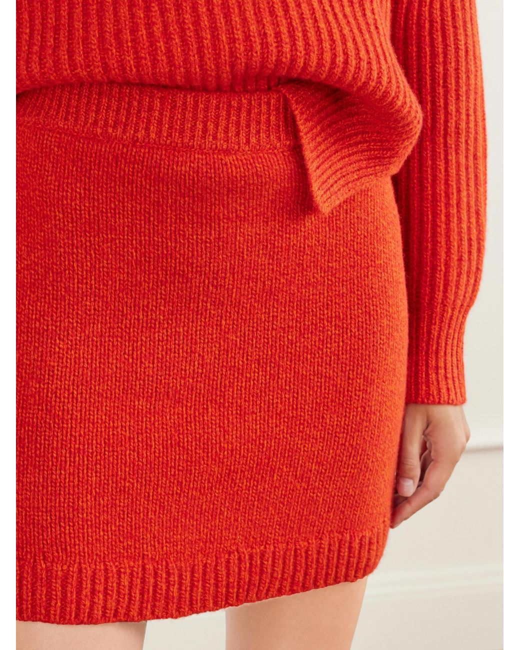TOVE Red Wool Mini Skirt