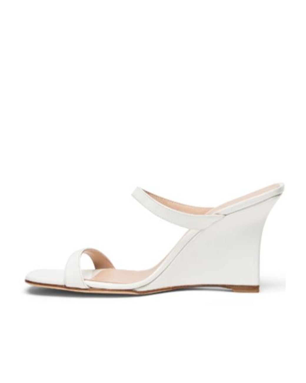 Stuart Weitzman White Vinnie Wedge Slide 85