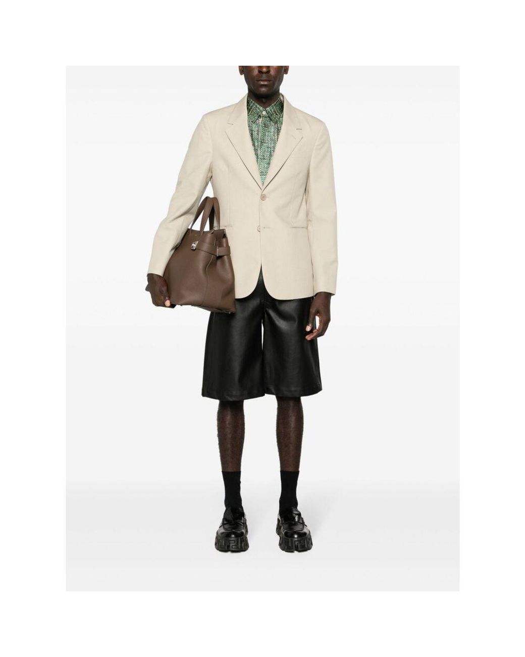 Fendi Natural Single Breasted Tailored Blazer for men